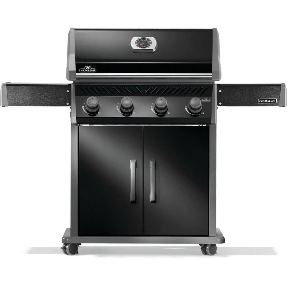 Rogue 525 Propane Gas Grill, Black, 4 Burner, Stainless Steel Grids