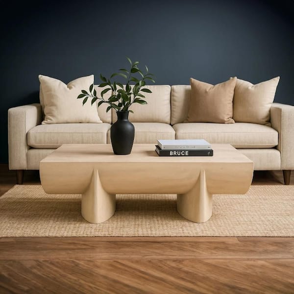 Wilhelm 48 in. Oak Brown Rectangle Mango Wood Coffee Table