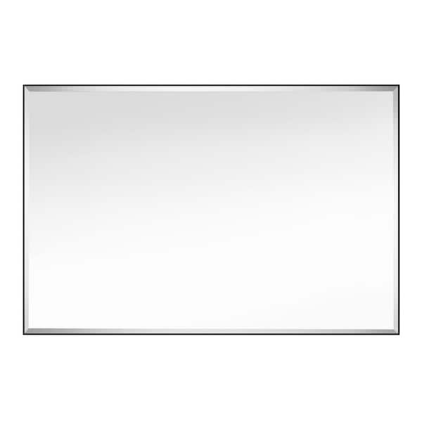 GETLEDEL 40 in. W x 27 in. H Rectangular Framed Beveled Edge Wall Mounted Bathroom Vanity Mirror in Black