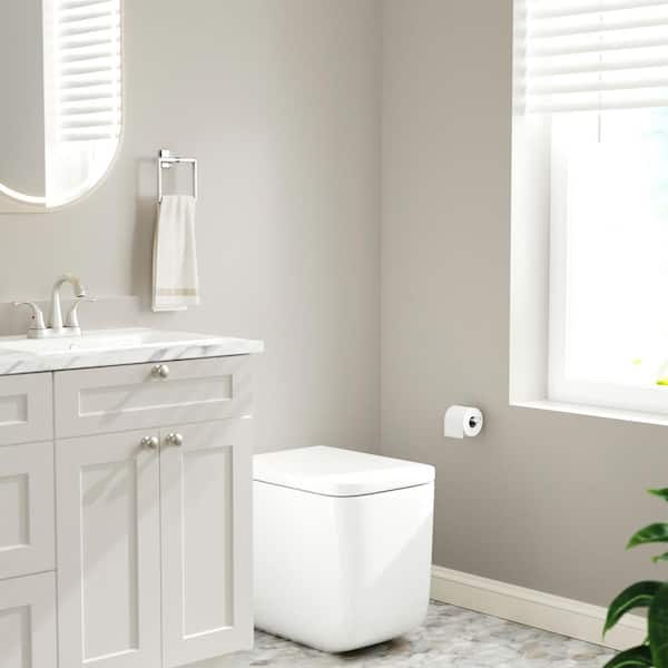 4-Piece Bath Hardware Set with Towel Ring Toilet Paper Holder Robe Hook and 24 in. Towel Bar in Chrome
