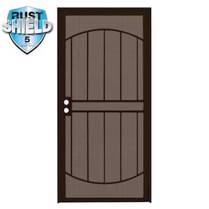 32 in. x 80 in. Arcada MAX Rust Shield Copper Surface Mount Outswing Steel Security Door with Perforated Metal Screen