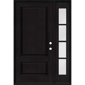 Regency 53 in. x 80 in. 2Panel 3/4-Squaretop LHIS Onyx Stain Fiberglass Prehung Front Door with w/4Lite 14in.SL