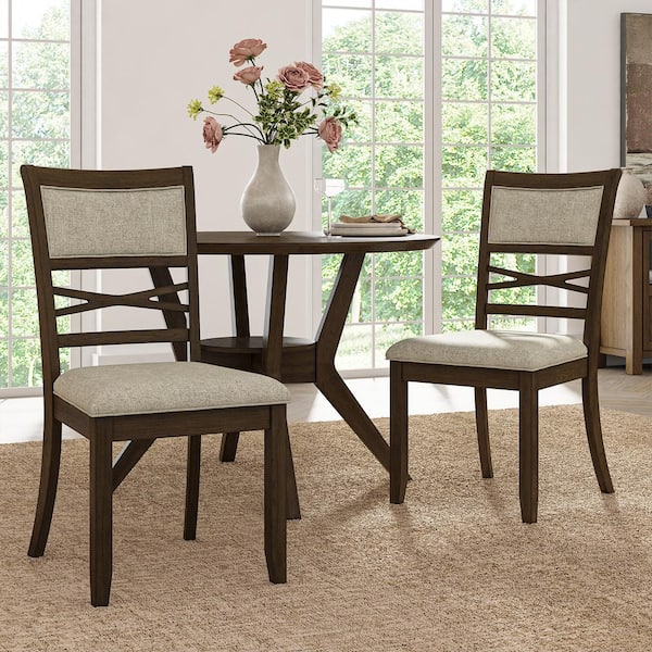 Victor Walnut Traditional Solid Wood Dining Chair Set of 2