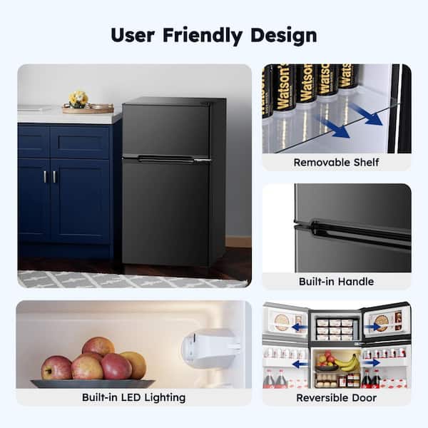 SIMZLIFE 20 in. 3.2 cu. ft. Mini Refrigerator in Silver with