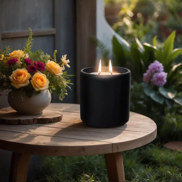 MPG (Set of 2) Smooth Cement Cylinder Citronella Candle in Matte