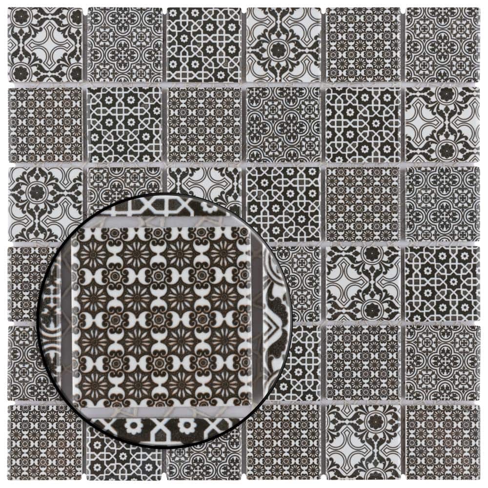 Black and White Porcelain Mosaic Tile for Floor and Wall