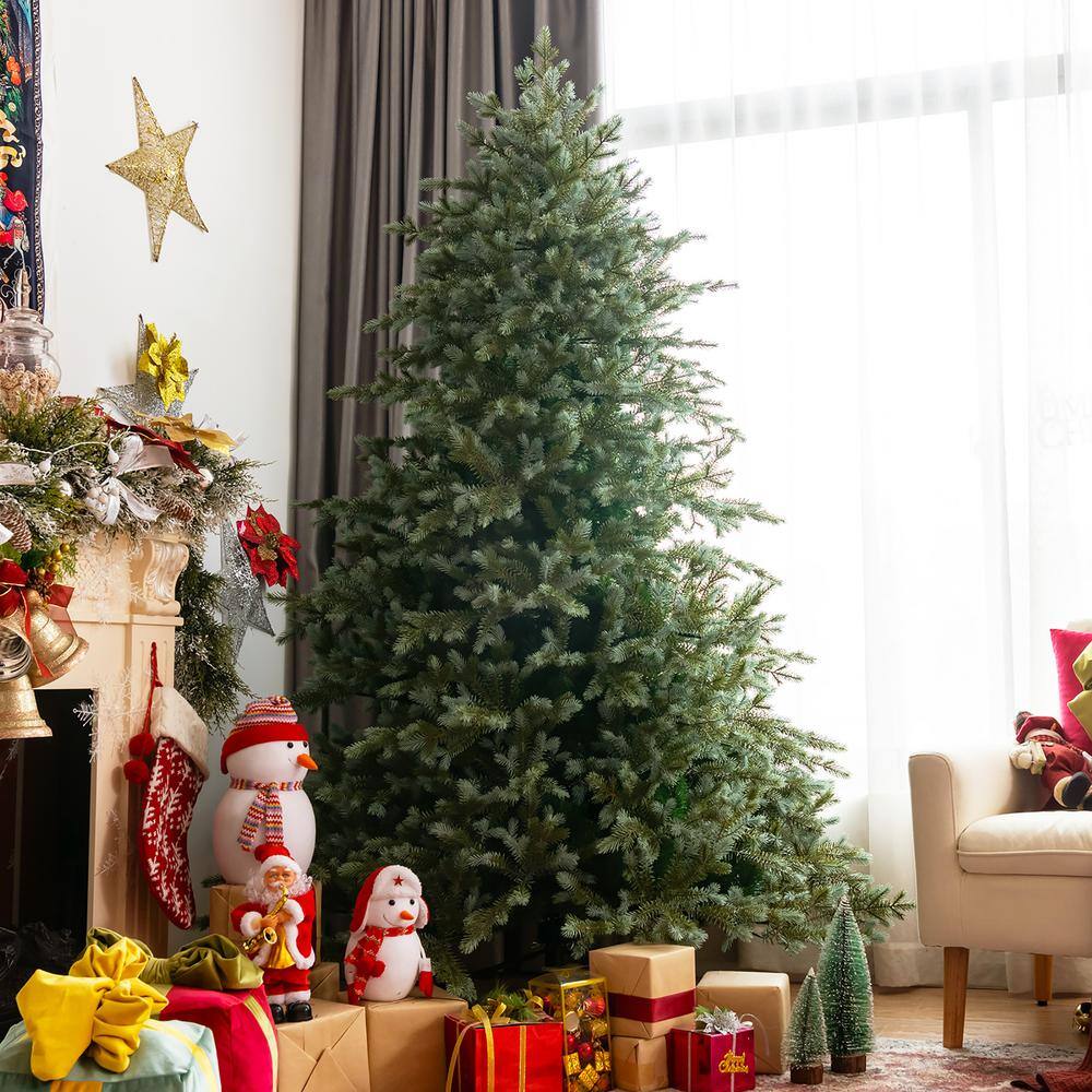 7ft Green Artificial Spruce Christmas Tree with Metal Stand