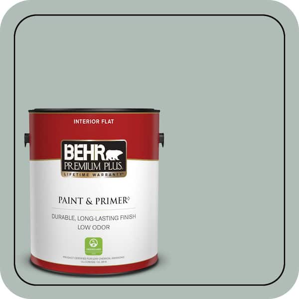BEHR PREMIUM PLUS 1 gal. Home Decorators Collection #HDC-NT-25 Dew Flat Low Odor Interior Paint & Primer