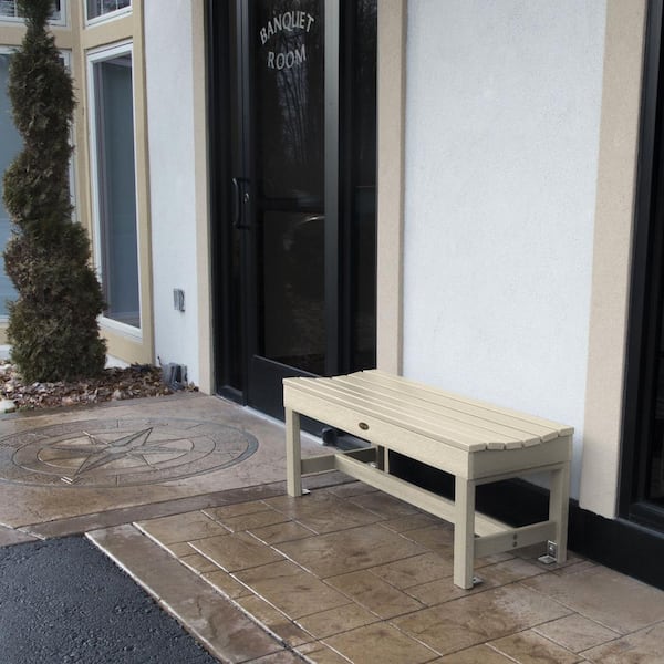 Weldon 46 in. 2-Person Whitewash Plastic Outdoor Bench