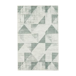 Eroded Triangles Grey 4 ft. x 6 ft. Area Rug