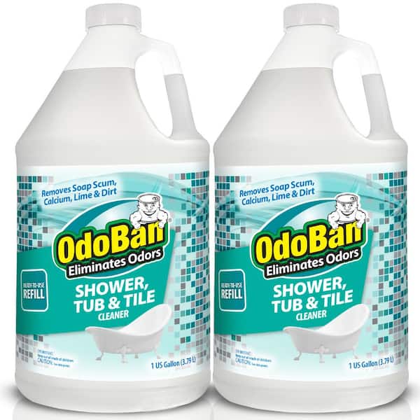 OdoBan 1 Gal. Shower, Tub and Tile Cleaner Refill (Ready-To-Use), Powerful Foaming Bathroom Cleaner (2-Pack)