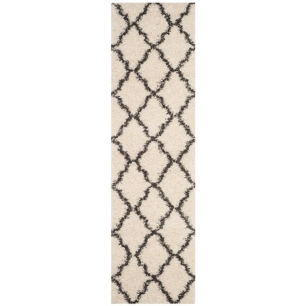Townsend 2 ft. x 12 ft. Ivory/Dark Gray Geometric Runner Rug