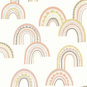 Boho Rainbow Blush and Orange Non-Pasted Wallpaper (Covers 56 sq. ft.)