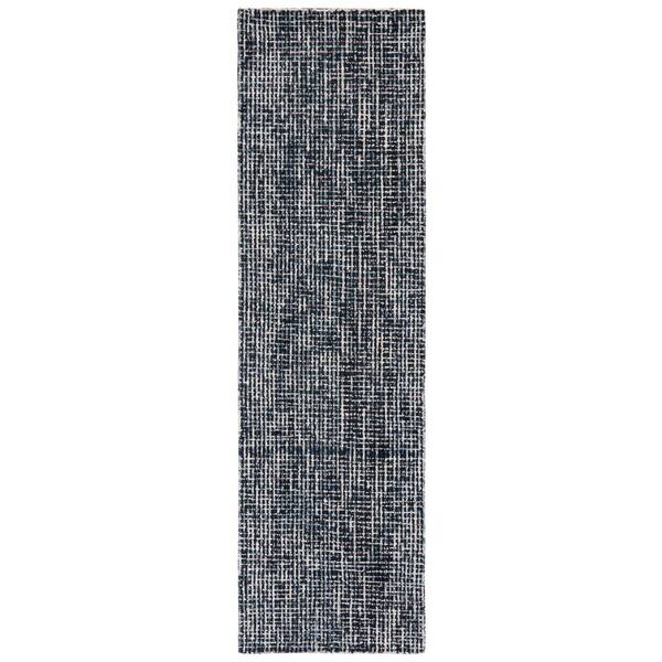 Abstract 2 ft. x 10 ft. Black/Gray Crosshatch Runner Rug