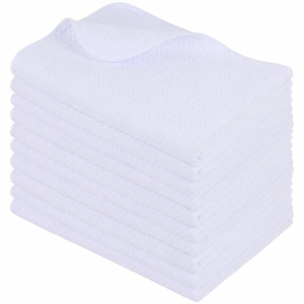 White Waffle Weave Microfiber Kitchen Towels Set of 10, Fast-Drying Sublimation Blanks, 16 in. x 24 in.