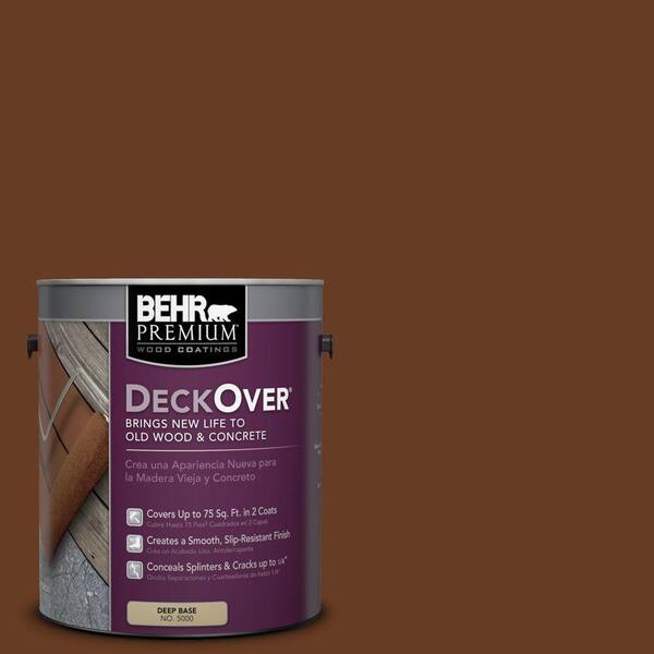 BEHR Premium DeckOver 1 gal. #SC-110 Chestnut Solid Color Exterior Wood and Concrete Coating