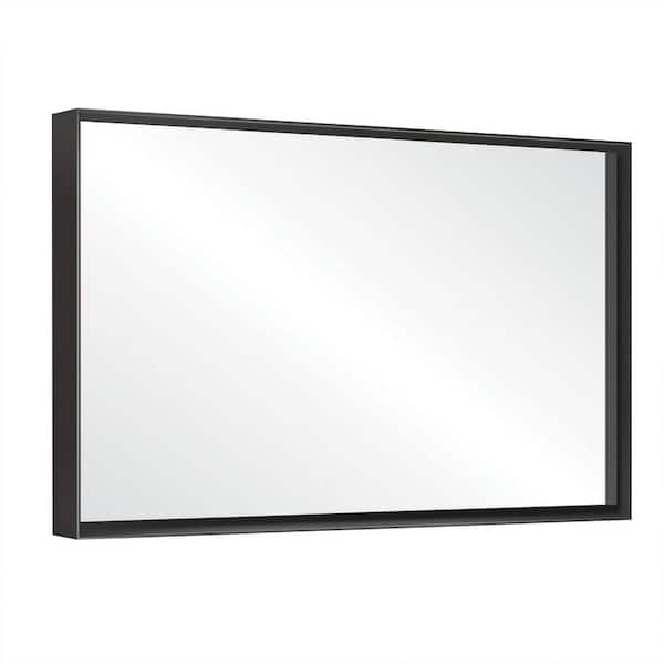 Black 30 in. W x 36 in. H LED Rectangle Metal Framed Wall Mirror