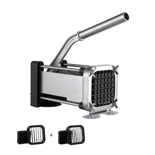 Manual Potato Cutter Chopper, French Fry Cutter, Potato Slicer with 1/2-Inch and 3/8-Inch Stainless Steel Blades