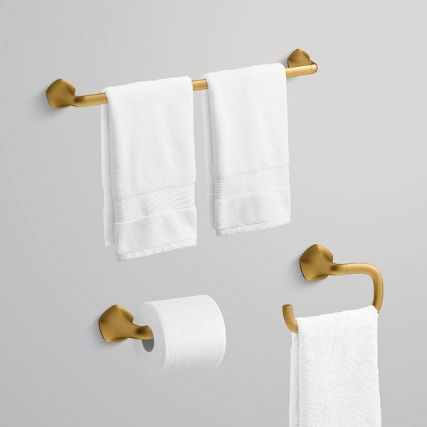 Sundae 3-Piece Bath Hardware Set in Vibrant Brushed Moderne Brass