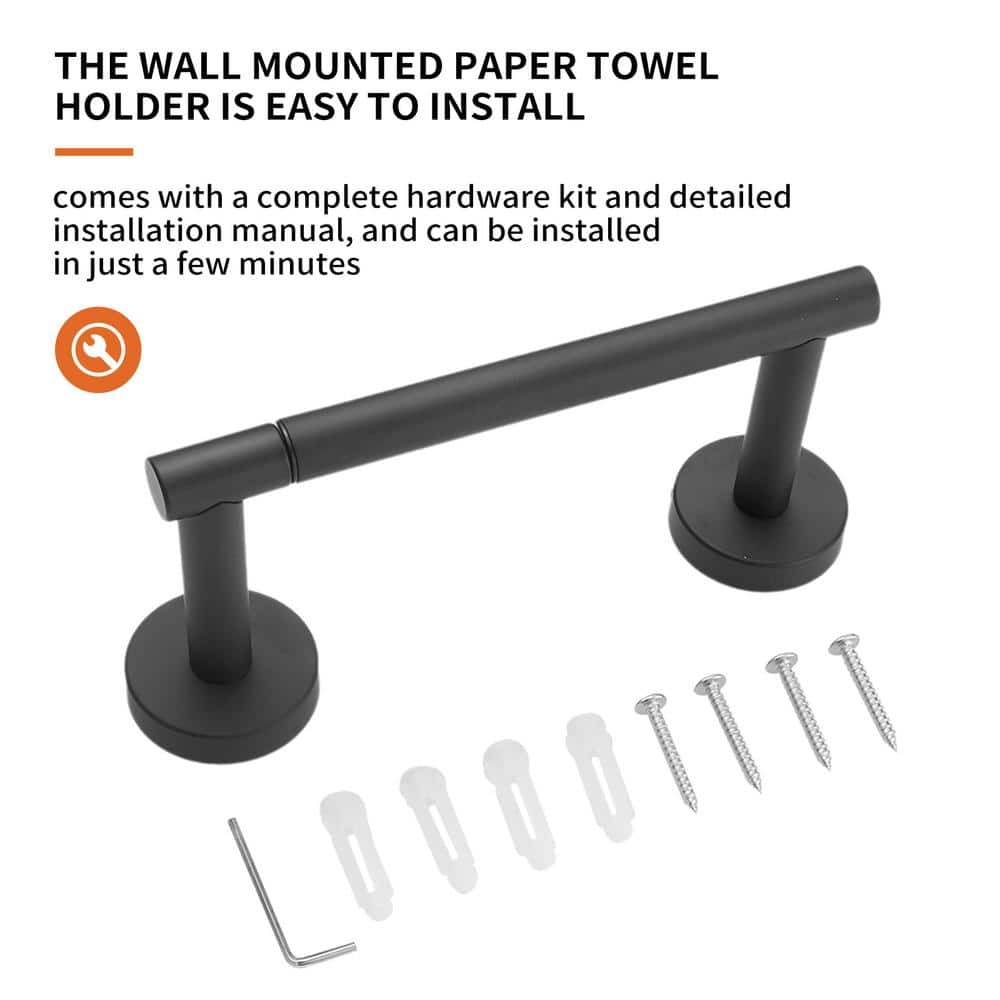 Matte Black Stainless Steel Wall Mounted Toilet Paper Holder