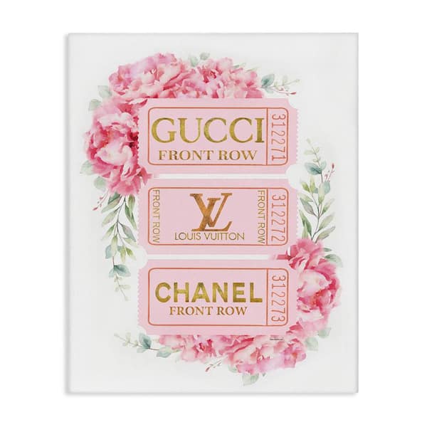 Stupell Industries Pink and Gold Glam Tickets by Amanda Greenwood Unframed Nature Graphic Art Print 48 in. x 36 in.