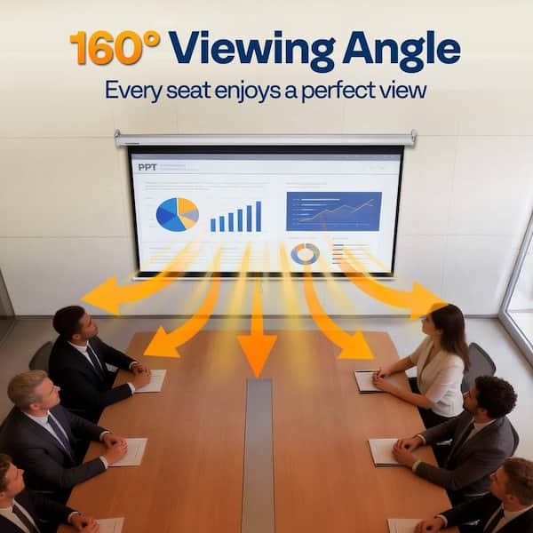 VIVOHOME 100 in. Manual Pull Down Projector Screen X002CMJAQF