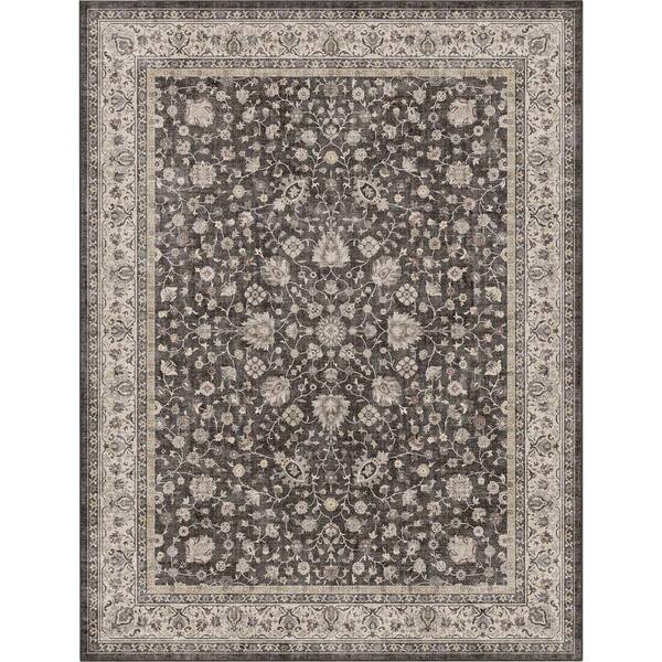 Well Woven Asha Rome Vintage, Oriental Persian, Black 9 ft. 10 in. x 13 ft. Area Rug