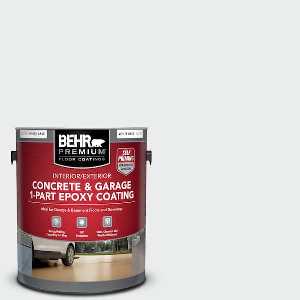 BEHR PREMIUM 1 gal. #BWC-12 Vibrant White Self-Priming 1-Part Epoxy Satin Interior/Exterior Concrete and Garage Floor Paint