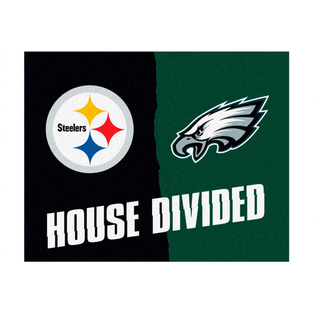 FANMATS NFL House Divided - Steelers / Eagles 33.75 in. x 42.5 in. House  Divided Mat Area Rug 17113 - The Home Depot