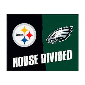 NFL House Divided - Steelers / Eagles 33.75 in. x 42.5 in. House Divided Mat Area Rug