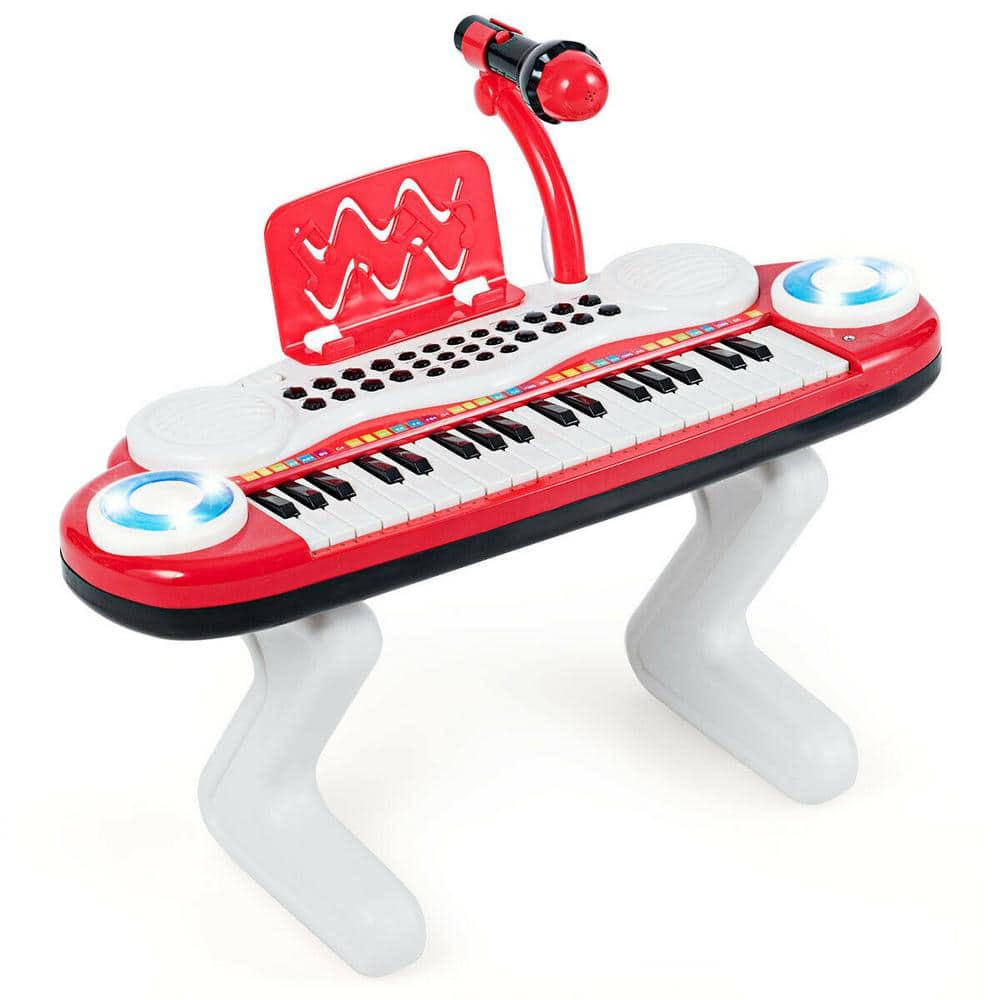Gymax Z-Shaped Kids Toy Keyboard 37-Key Electronic Piano Red GYM03938 - The  Home Depot