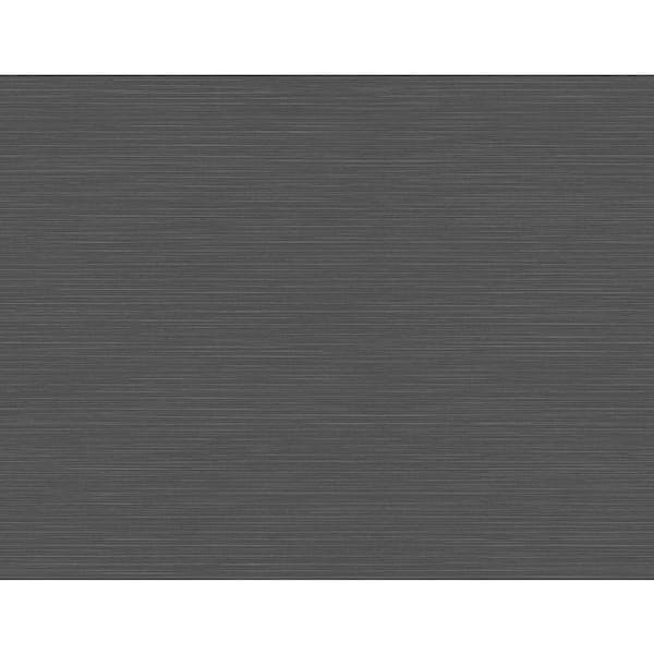 A-Street Prints Moroccan Black Sisal Textured Vinyl Non-Pasted Repositionable Wallpaper