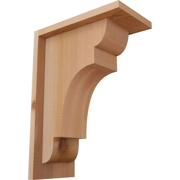 Ekena Millwork 5-1/2 in. x 10 in. x 14 in. Western Red Cedar New Brighton Smooth Corbel with Backplate
