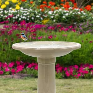 Classic 17.4 in. Dia Resin Dusky Taupe Birdbath