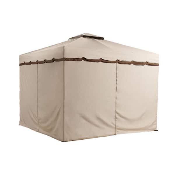 Roma 10 ft. x 10 ft. Beige Soft Top Steel Framed Gazebo