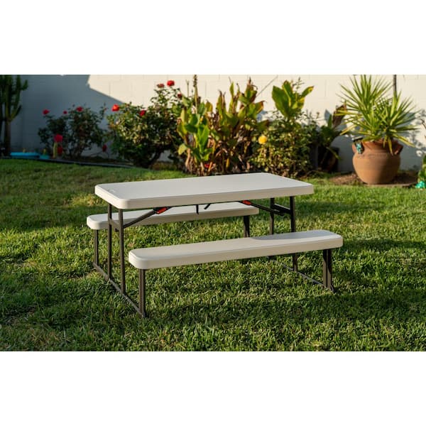 HDX Kids 1 Piece Almond and Bronze Resin Top Portable Indoor