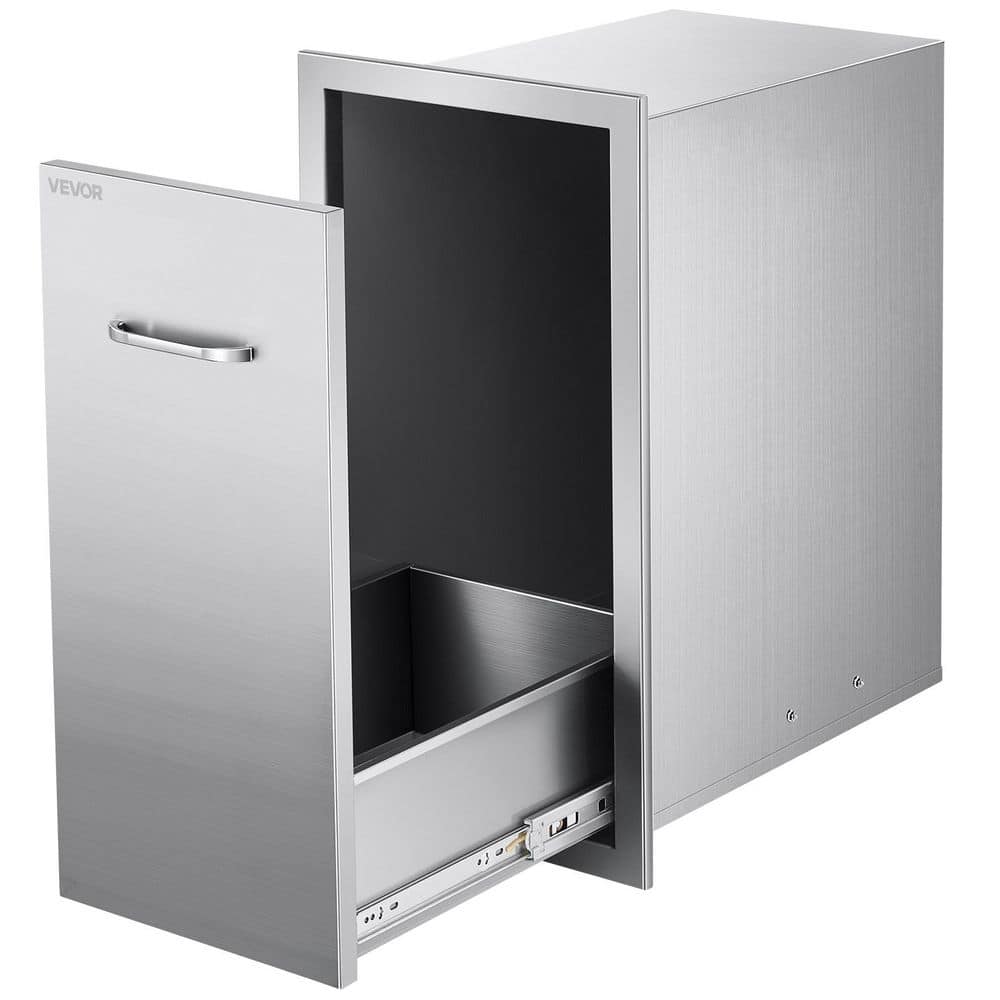 Outdoor Kitchen Trash Drawer, 13.54 in. W x 19.61 in. D x 25.79 in. H Interior Storage, Kitchen Drawers Stainless Steel price history on PriceWatchPro