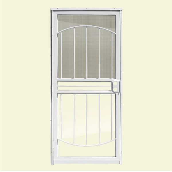 Grisham 32 in. x 80 in. 555 Series Tuscany White Steel Prehung Security Door