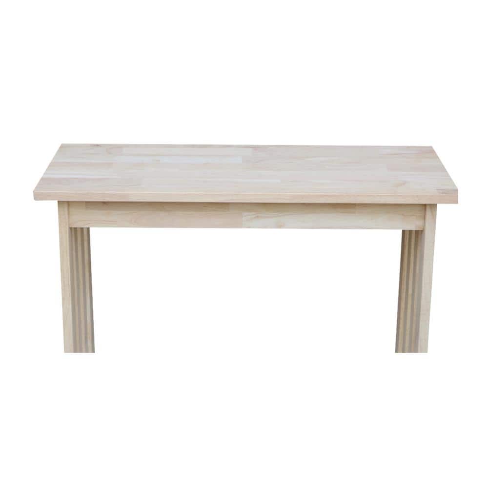 Unfinished Solid Wood Mission Entry Table with Shelf