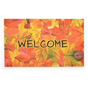 Crumb Rubber Welcome to Fall 18 in. x 30 in. Recycled Rubber Door Mat
