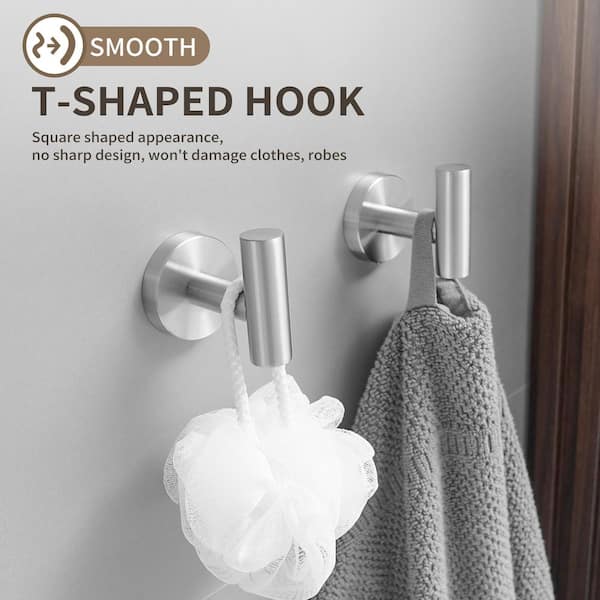 12-Piece Bath Hardware Set with Towel Ring Toilet Paper Holder Towel Hook Towel Bar Included in Brushed Nickel