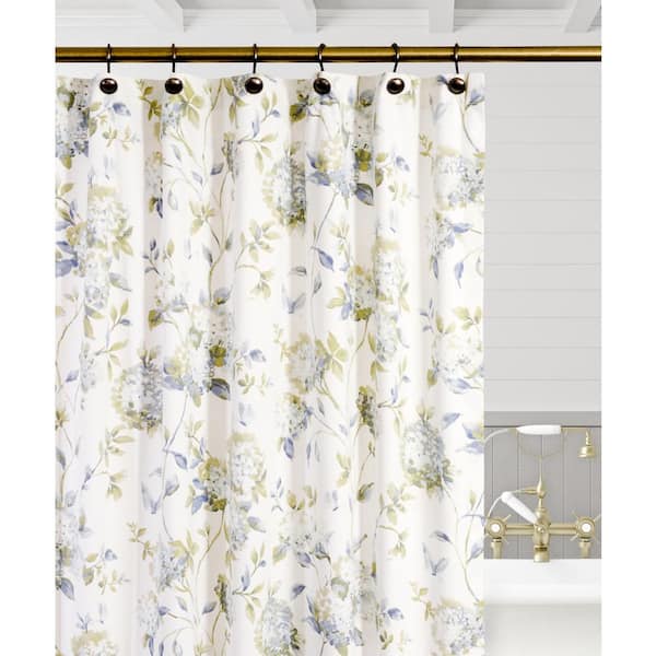 Ellis Curtain Abigail 72 in. Porcelain Floral Shower Curtain