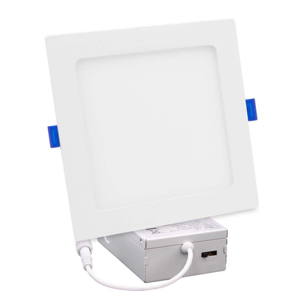 6-Inch White Aluminum Square LED Recessed Downlight
