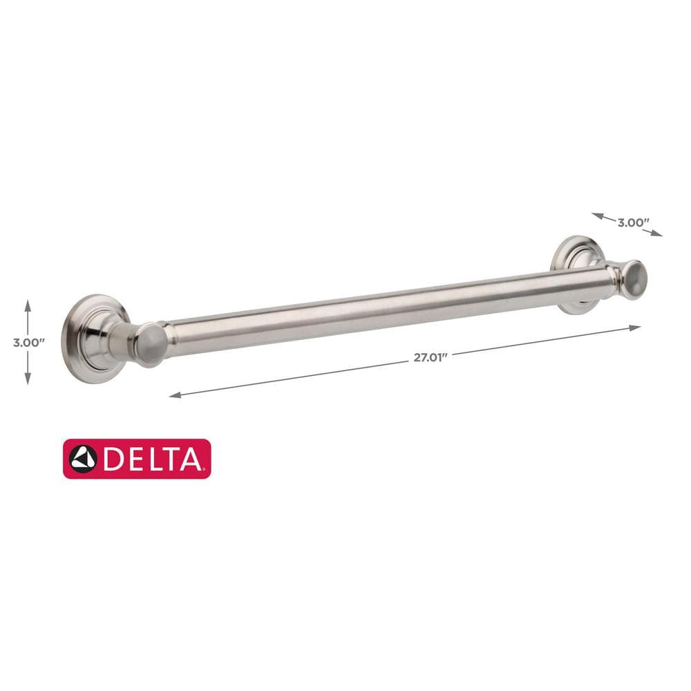 27" Brilliance Stainless Steel Wall Mounted Grab Bar Set