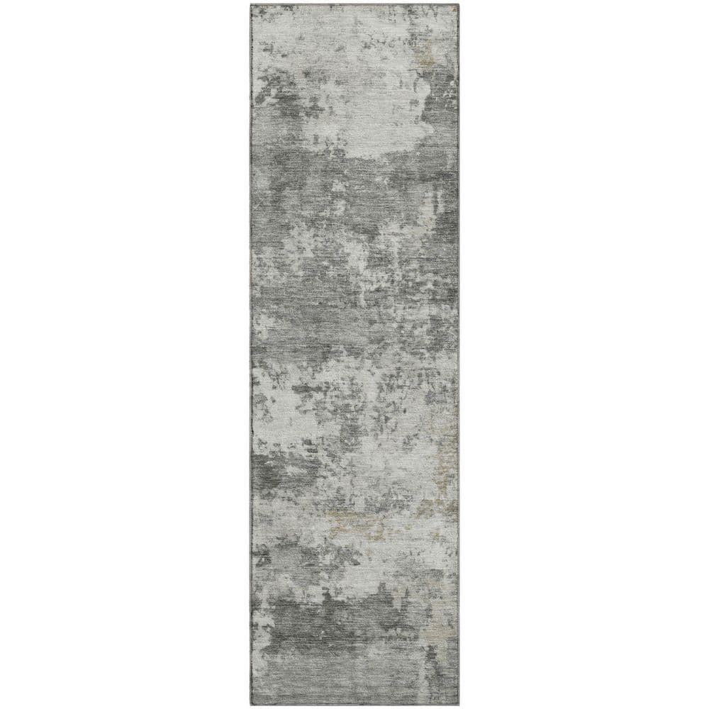 Mayfield Premium Machine Washable Abstract AMF2366 Pewter 2 ft. x 7 ft. Runner Rug price history on PriceWatchPro