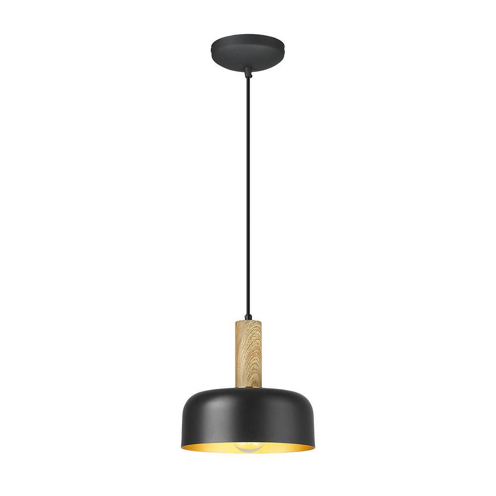 1-Light Pendant Light with Black Metal Shade, No Bulbs Included price history on PriceWatchPro