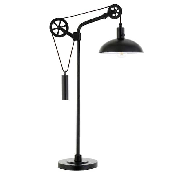 Meyer&Cross Neo 33.5 in. Blackened Bronze Table Lamp with Spoke Wheel Pulley System