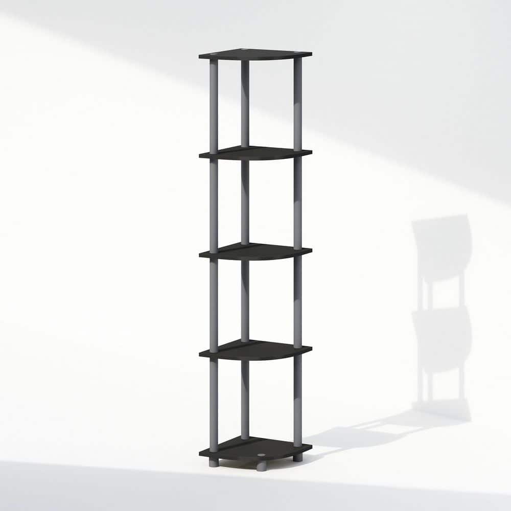 TURN-N-TUBE 57.7 in. Tall Black/Grey Wood 5-Shelf Bookcase price history on PriceWatchPro