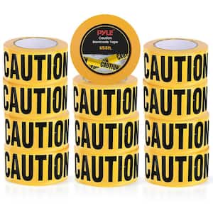 12 Pieces 200-Meters Long Tape Roll Suitable for Do Not Enter Barricade Tape Set (Black and Yellow)