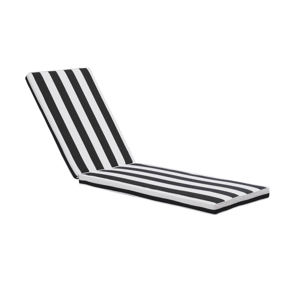 Tenleaf 22.05 x 2.76 2-Pieces Replacement Outdoor Chaise Lounge Cushion in  Black White VM706-6 - The Home Depot